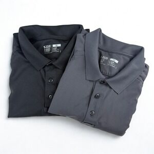 5.11 Tactical Polo Shirts Bundle of 2 Mens XL Black Gray Short Sleeve Utility